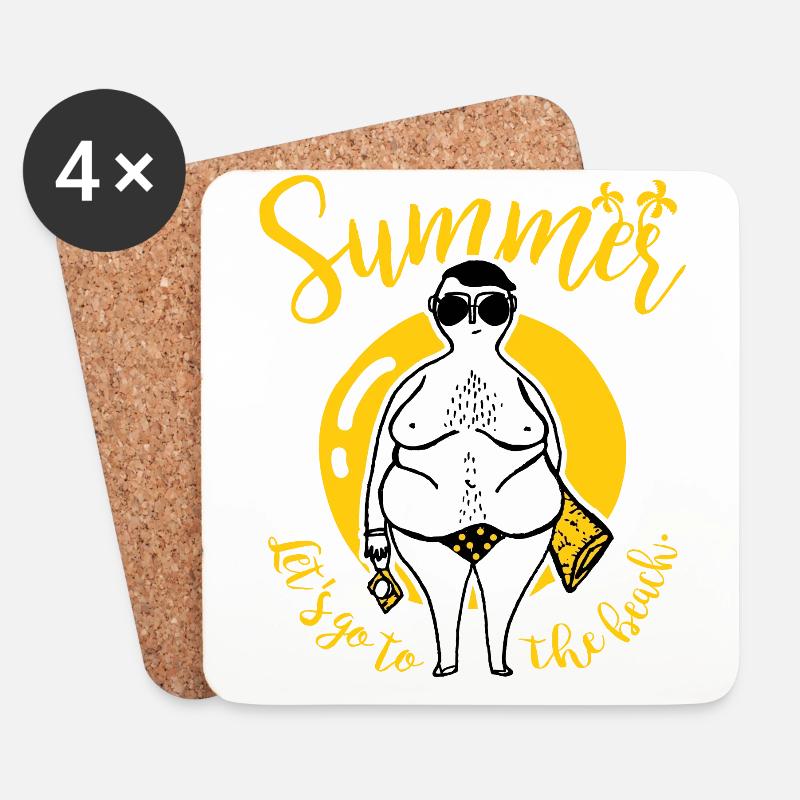 Sommer - Untersetzer (4er-Set) - Weiß