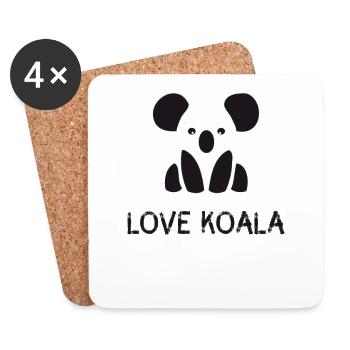 koala mignon des animaux à fourrure câline Australie l - Dessous de verre (lot de 4) - blanc - Devant