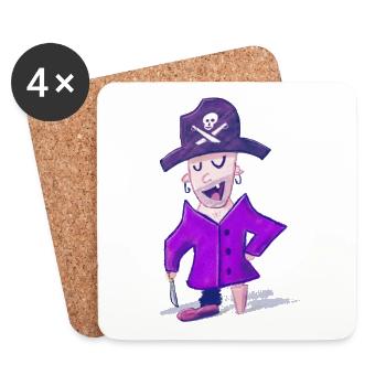 Barthy the Pirate - Untersetzer (4er-Set) - Weiß - Vorne
