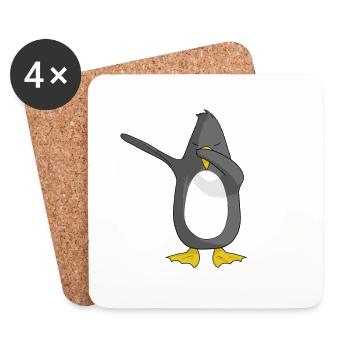 Tanzender Pinguin - Penguin Dabbing Dancing - Untersetzer (4er-Set) - Weiß - Vorne