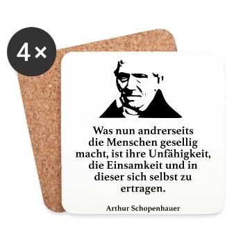 Schopenhauer: Was nun andrerseits die Menschen ge - Untersetzer (4er-Set) - Weiß - Vorne