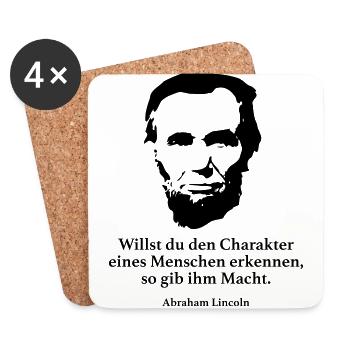 Lincoln: Willst du den Charakter eines Menschen e - Untersetzer (4er-Set) - Weiß - Vorne