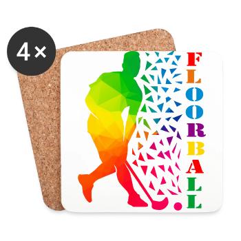 Floorball - Untersetzer (4er-Set) - Weiß - Vorne