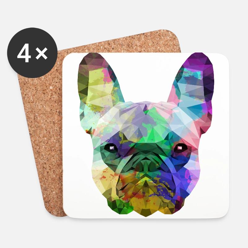 French Bulldog - Untersetzer (4er-Set) - Weiß