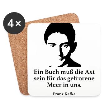 Kafka: Ein Buch muß die Axt sein für das gefroren - Untersetzer (4er-Set) - Weiß - Vorne
