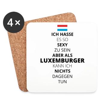 SEXY SEIN I LOVE LIEBE LUXEMBURG LUXEMBURGER - Untersetzer (4er-Set) - Weiß - Vorne