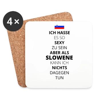 SEXY SEIN I LOVE LIEBE SLOWENIEN SLOWENE - Untersetzer (4er-Set) - Weiß - Vorne