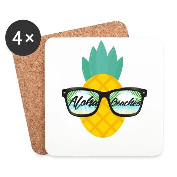 AlohaBeaches 01 - Dessous de verre (lot de 4) - blanc - Devant