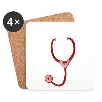 Médecine cadeau futur médecin de docteur - Dessous de verre (lot de 4) - blanc - Devant
