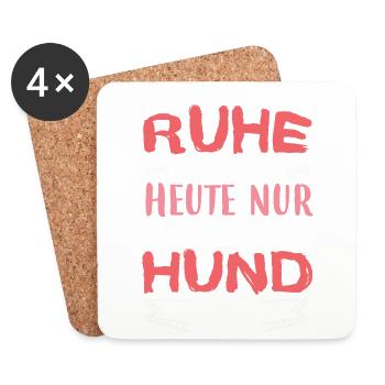 Hund - Ich rede mit meinem Hund - Untersetzer (4er-Set) - Weiß - Vorne