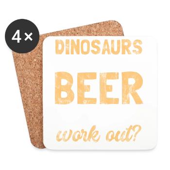Dinosaurier hatten kein Bier - Untersetzer (4er-Set) - Weiß - Vorne