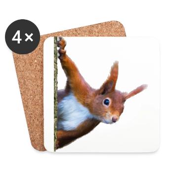 Eichhörnchen - Untersetzer (4er-Set) - Weiß - Vorne