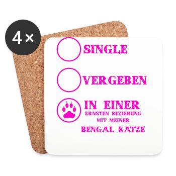 Beziehung Katzen liebe BENGAL KATZE - Untersetzer (4er-Set) - Weiß - Vorne