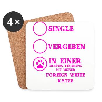 Beziehung Katzen liebe FOREIGN WHITE KATZE - Untersetzer (4er-Set) - Weiß - Vorne