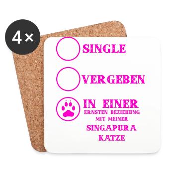 Beziehung Katzen liebe SINGAPURA KATZE - Untersetzer (4er-Set) - Weiß - Vorne