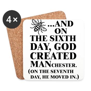 GOD CREATED MANCHESTER - Dessous de verre (lot de 4) - blanc - Devant