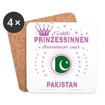 Prinessinnen kommen PAKISTAN - Untersetzer (4er-Set) - Weiß - Vorne