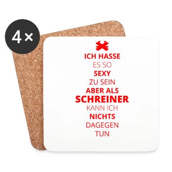 SEXY SEIN LEGENDE SCHREINER - Untersetzer (4er-Set) - Weiß - Vorne