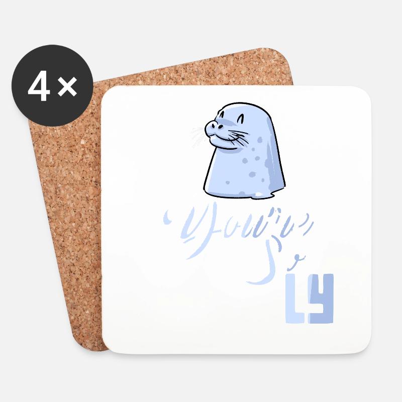 Sie sind so wirklich niedlich Siegel Tier Design - Untersetzer (4er-Set) - Weiß