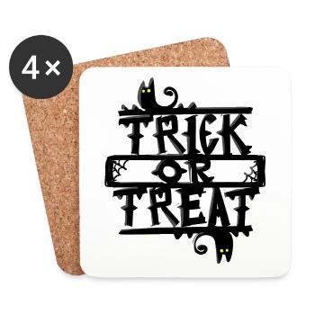 Trick or Treat Glücklicher Halloween Horror Design - Untersetzer (4er-Set) - Weiß - Vorne