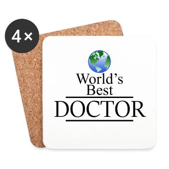 Weltbester Doktor - Untersetzer (4er-Set) - Weiß - Vorne