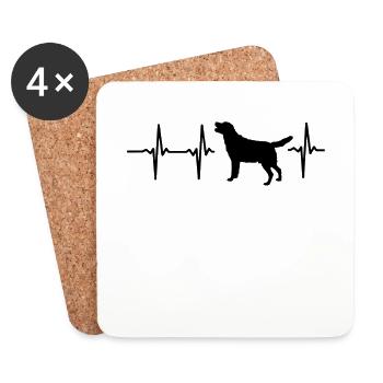 Mein Herz schlägt für Hunde - Untersetzer (4er-Set) - Weiß - Vorne