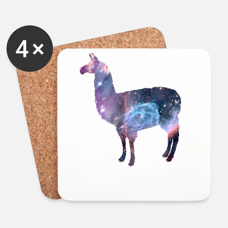 weltall galaxy llama - Untersetzer (4er-Set) - Weiß