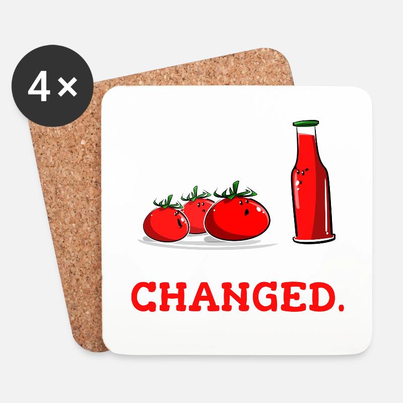 Tomate Ketchup Lustiges Tomayra Grafikdesign - Untersetzer (4er-Set) - Weiß