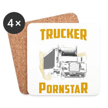pornstar camionneur - Dessous de verre (lot de 4) - blanc - Devant