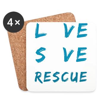 Love Save Rescue The Cats - Untersetzer (4er-Set) - Weiß - Vorne