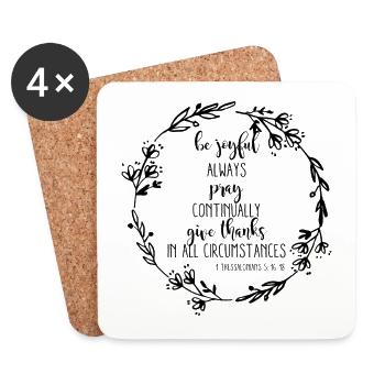 Soyez joyeux chrétiens chrétiens christianisme - Dessous de verre (lot de 4) - blanc - Devant