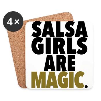 SALSA GIRLS ARE MAGIC - Salsa Dance Fashion - Untersetzer (4er-Set) - Weiß - Vorne