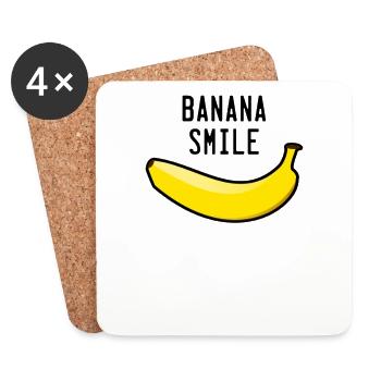 sourire Banana Lifestyle Party Cadeau - Dessous de verre (lot de 4) - blanc - Devant