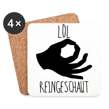 Lol reingeschaut hallo i bims Geschenk - Untersetzer (4er-Set) - Weiß - Vorne