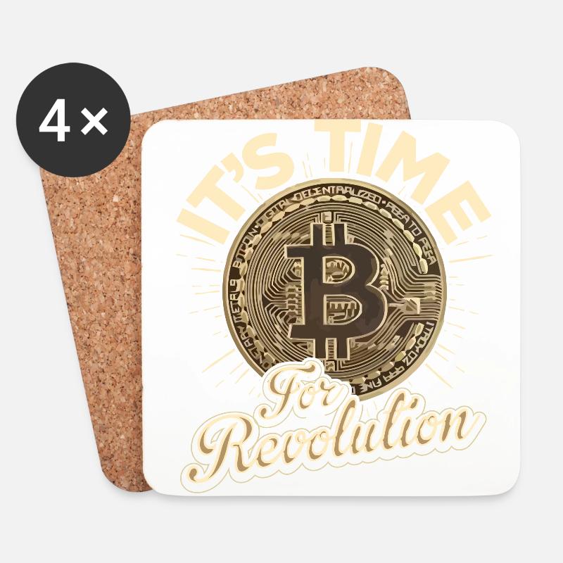Bitcoin - Revolution - Untersetzer (4er-Set) - Weiß