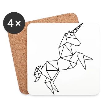 Graphique Licorne - Dessous de verre (lot de 4) - blanc - Devant