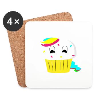 Unicorn Noël nouveau nouveau cadeau arc-en- - Dessous de verre (lot de 4) - blanc - Devant