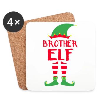 Brother Elf - Christmas Family Gift Xmas - Coasters (set of 4) - white - Front