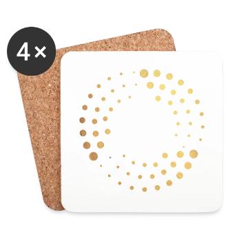 goldene Punkte - Untersetzer (4er-Set) - Weiß - Vorne