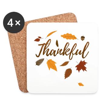 Dankbarer Herbst-Erntedankfest-Geschenk-Fall-Liebe - Untersetzer (4er-Set) - Weiß - Vorne