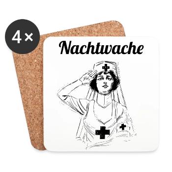 Night watch shirt for nurse - Coasters (set of 4) - white - Front