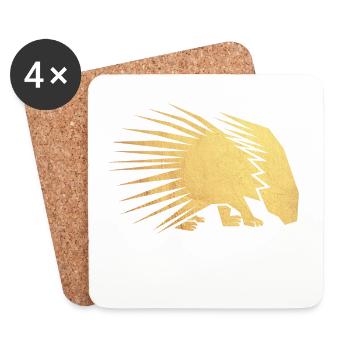 gold porcupine - Coasters (set of 4) - white - Front