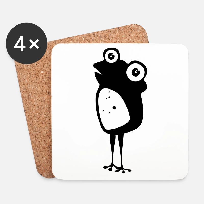 frosch - Untersetzer (4er-Set) - Weiß
