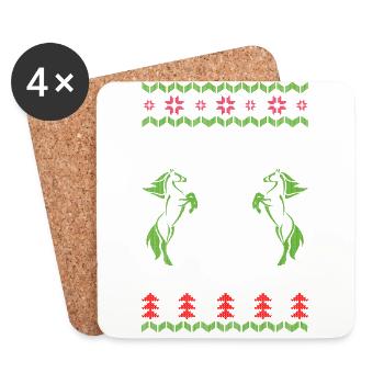 Pferd Ugly Christmas Jumper Gift - Untersetzer (4er-Set) - Weiß - Vorne