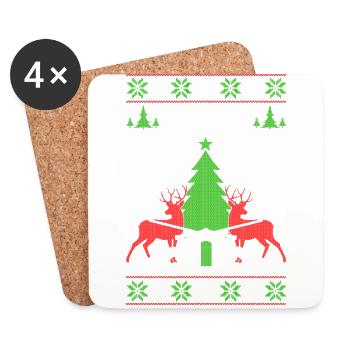 Hunter Ugly Christmas Jumper Gift - Untersetzer (4er-Set) - Weiß - Vorne
