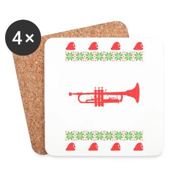 Christmas Jumper Trumpet - Untersetzer (4er-Set) - Weiß - Vorne