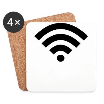 Wi-Fi WIFi Internet Nerd Geek Design Gift - Coasters (set of 4) - white - Front