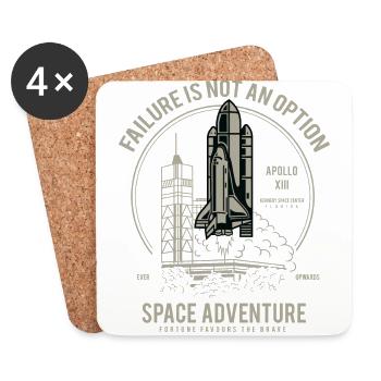 SPACE ADVENTURE - Space Shuttle Shirt Geschenk - Untersetzer (4er-Set) - Weiß - Vorne