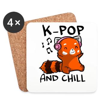 K Pop and chill - K-Pop Fan Design - Untersetzer (4er-Set) - Weiß - Vorne