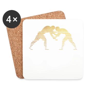 lutte - Dessous de verre (lot de 4) - blanc - Devant